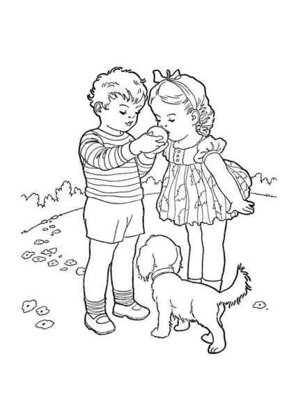 Дружба раскраска для детей