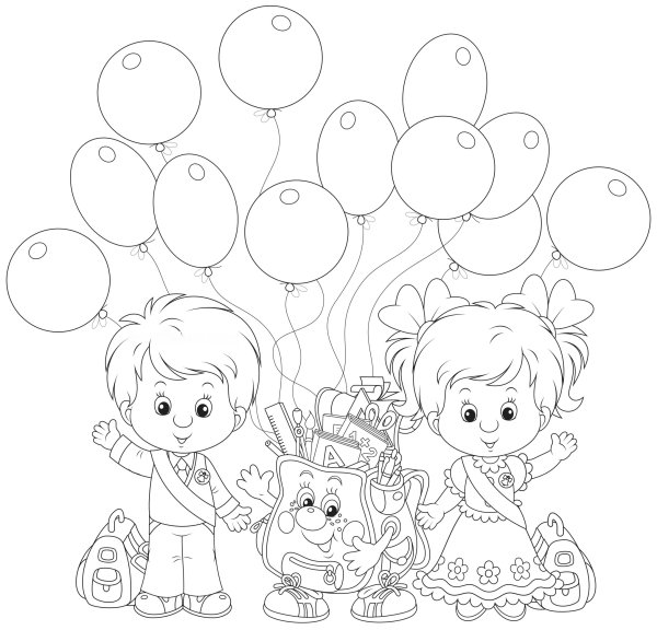 Раскраска дети в детском саду