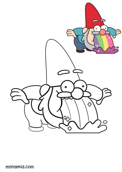 Раскраска Гравити Фолз Гном