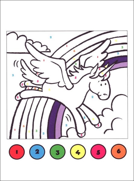 Раскраска по номерам Единорог