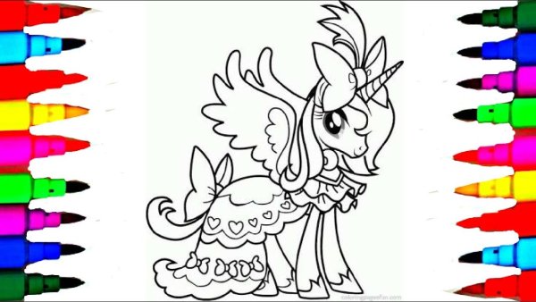 Пони раскраска по цветам