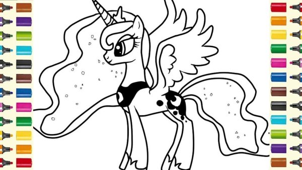 Пони раскраска для девочек цветная