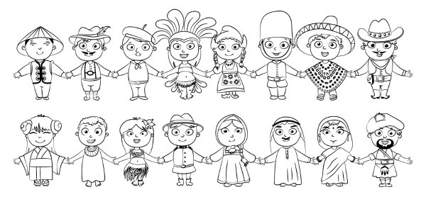 Разные народы раскраска