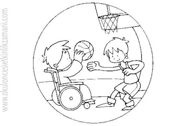 Дети инвалиды раскраска