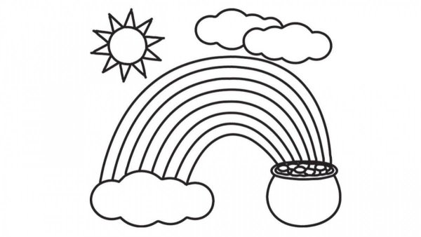 Радуга раскраска для детей