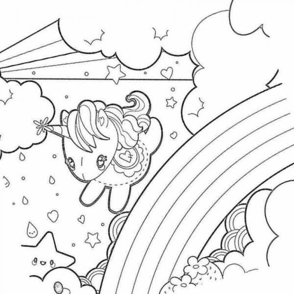 Раскраска дождь и Радуга