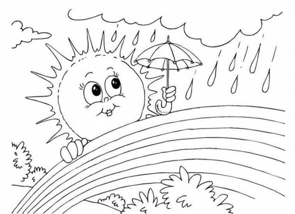 Радуга раскраска для детей