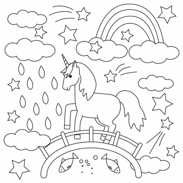 Раскраска Единорог для детей 6-7 лет
