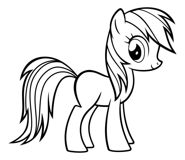 Раскраска пони Радуга