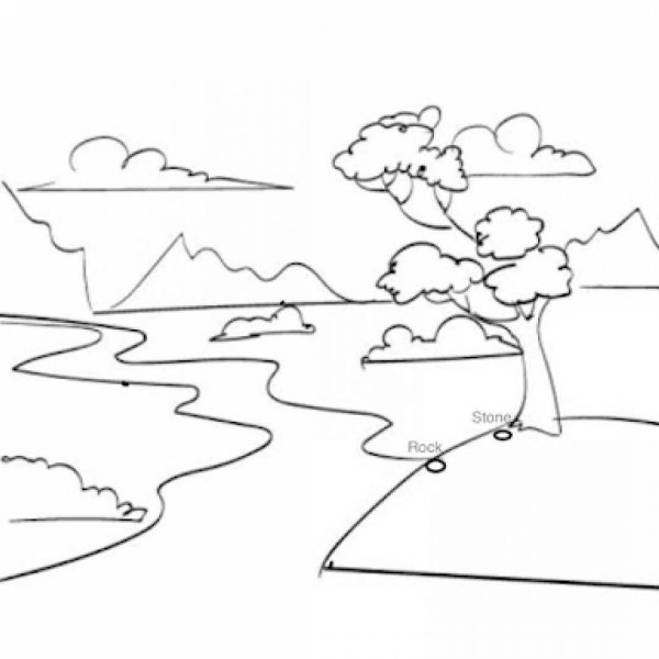 Река раскраска для детей