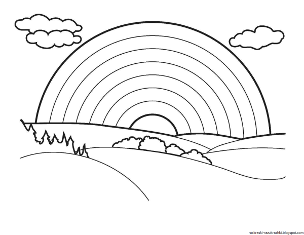 Радуга раскраска для детей