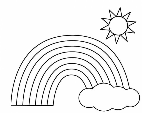 Радуга раскраска для детей