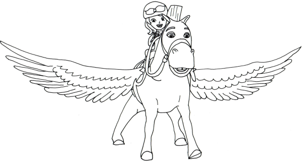 Лошадка с крыльями раскраска
