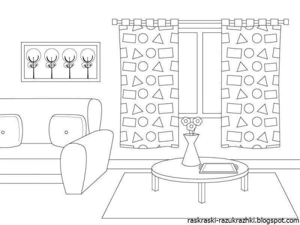 Комната раскраска для детей