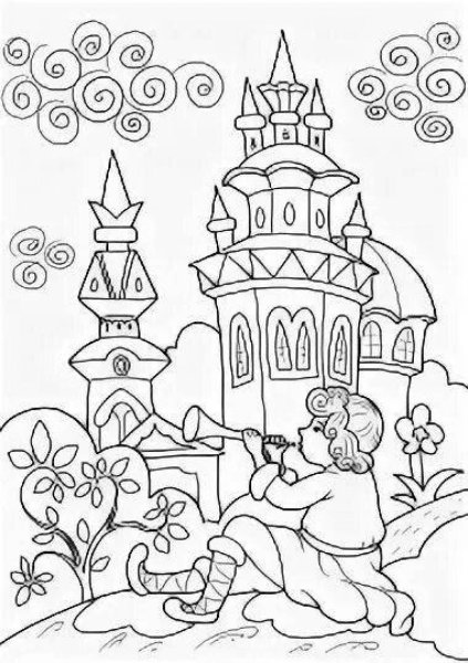 Палехская роспись раскраска для детей