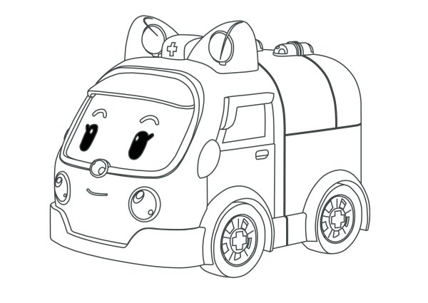 Раскраска Эмбер Робокар Поли а4