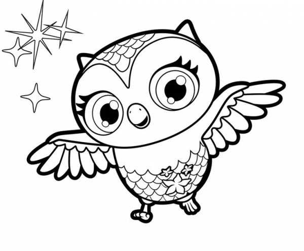 Сова раскраска