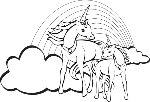 Раскраска Единороги