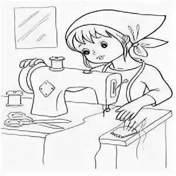 Раскраска профессии швея