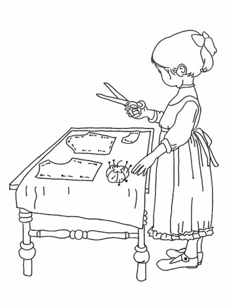 Рукодельница раскраска