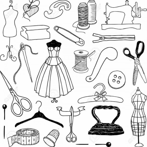 Швейные инструменты раскраска