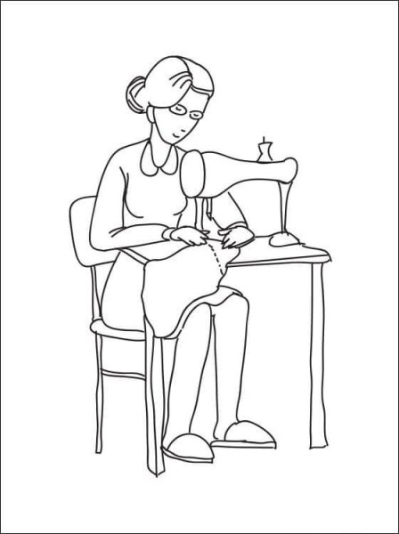 Раскраска профессии швея