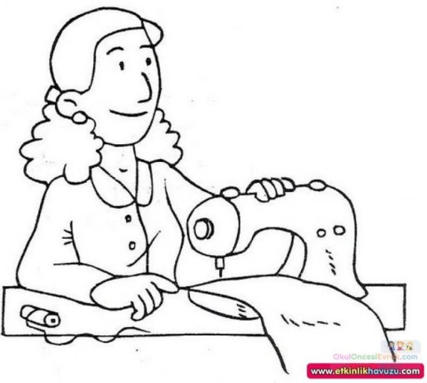 Швея раскраска для детей