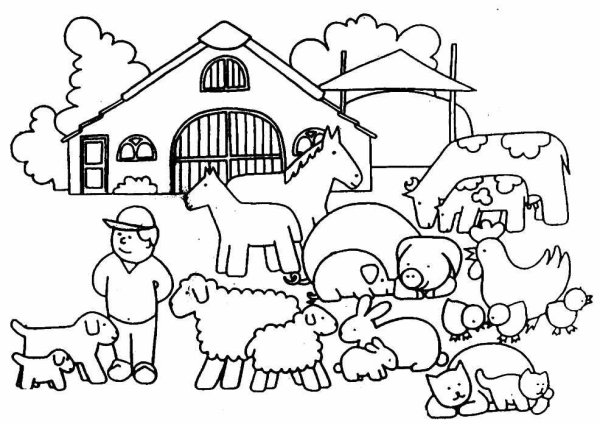 Раскраска животные на ферме