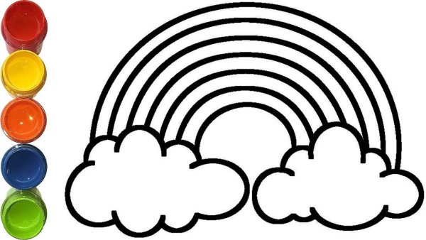 Радуга раскраска для малышей