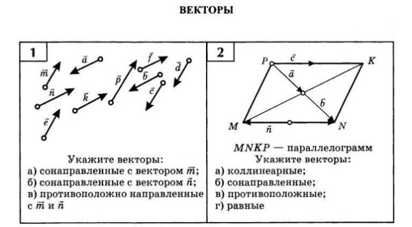 Практические задачи на векторы