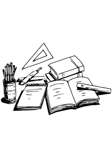 Школьные принадлежности контур