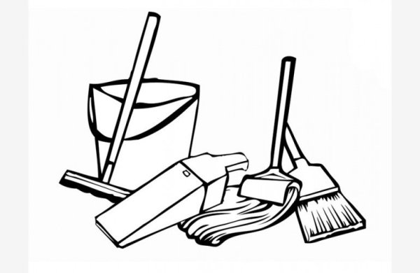 Инвентарь для уборки раскраска