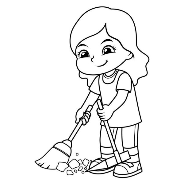 Уборка раскраска