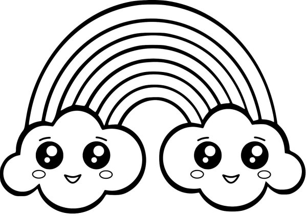 Радуга раскраска для детей