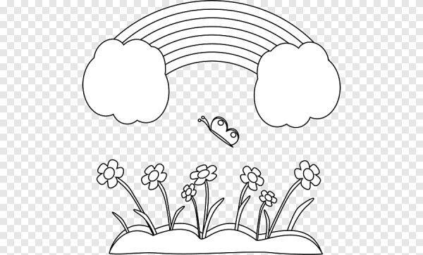 Полянка раскраска для детей