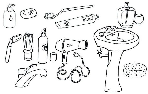 Раскраска предметы гигиены