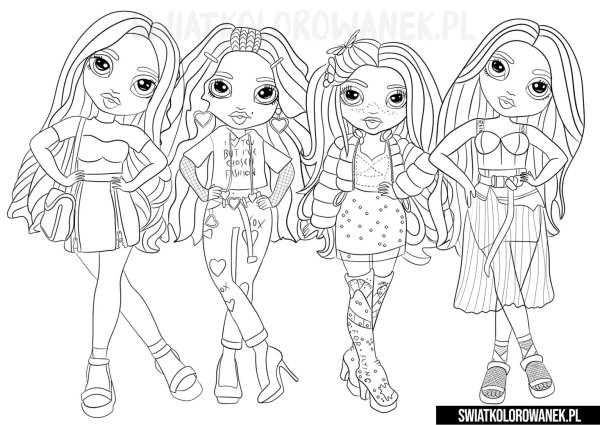 Раскраска кукла Rainbow