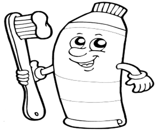 Раскраска зубная щетка