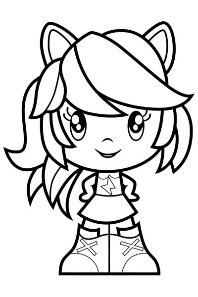 Раскраска Радуга Дэш девушка