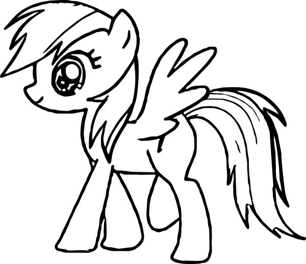 Раскраска Радуга Дэш маленькая