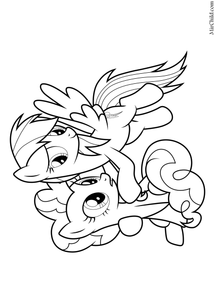 Разукрашки пони Радуга Дэш