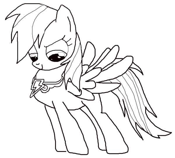 Рейнбоу Дэш пони раскраска