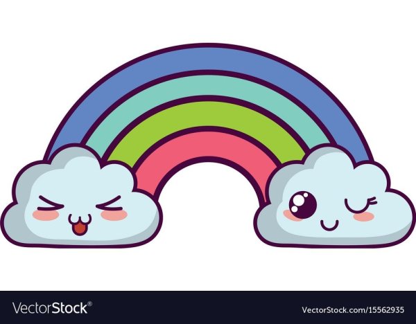 Облачко стикер Радуга
