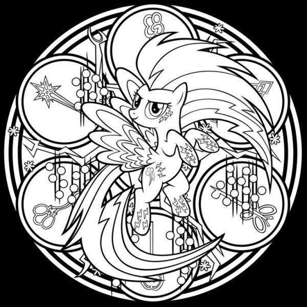 Раскраска пони элементы гармонии