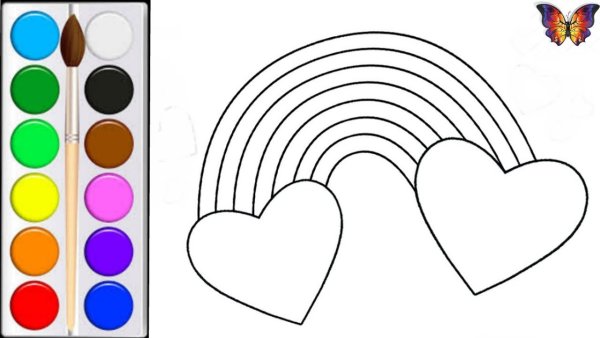 Радуга раскраска для детей
