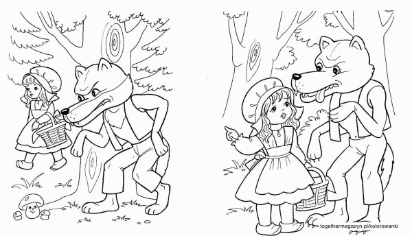 Красная шапочка раскраска для детей