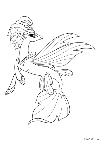 Раскраска гиппогрифы пони