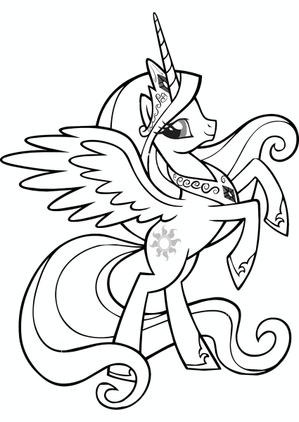 Раскраски my little Pony принцесса Селестия