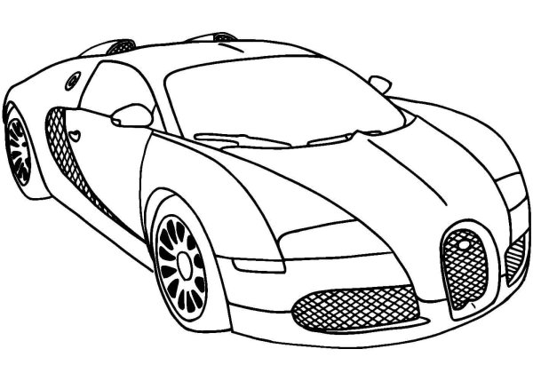 Раскраски для мальчиков машины Бугатти Вейрон