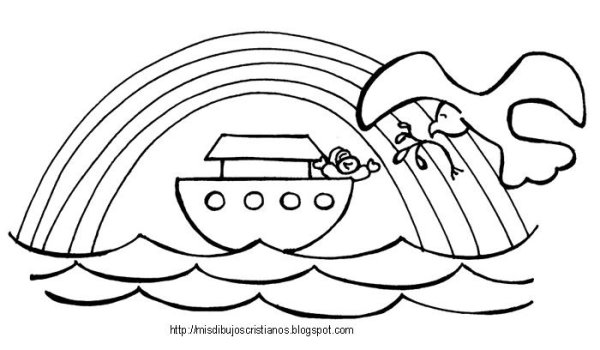 Ной и Радуга раскраска
